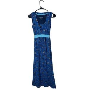 Frugi Maternity Dress Size Small Blue Sleeveless‎ Maxi Empire Waist Patterned
